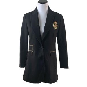 DG2 by Diane Gilman SZ XS Black Oversized Crested Classic Blazer